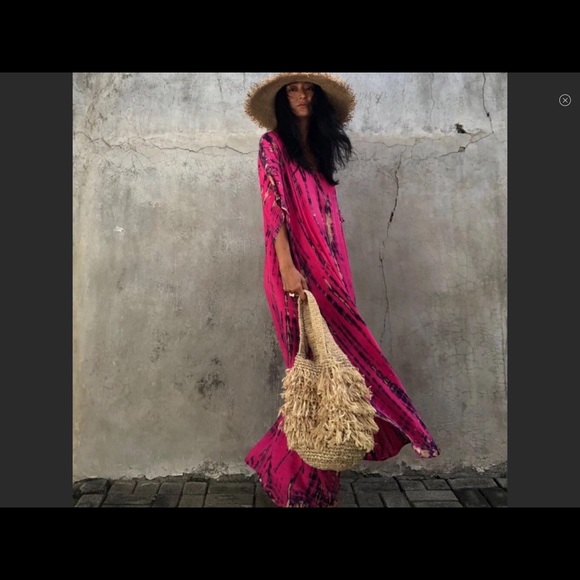 Dianthus Kimono Kaftan Dress - Picture 2 of 3